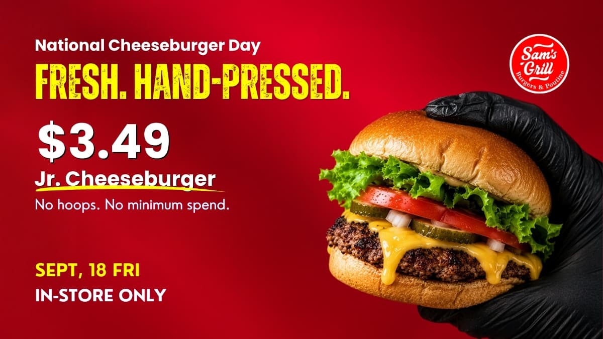 Celebrate National Cheeseburger Day in Brockville with a $3.49 Jr. Cheeseburger!